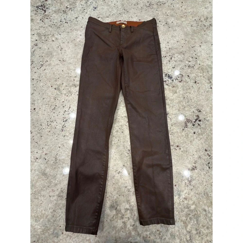 Banana Republic Brown‎ Coated Skinny Pants Size 28